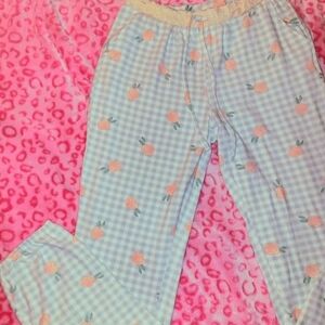 la vie en rose 🌹 SUPER SOFT mint coloured floral gingham pajama pants